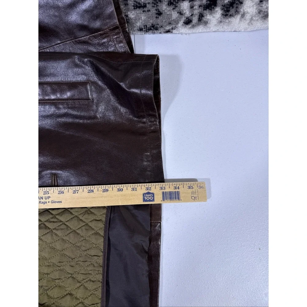 M. Julian Wilsons Leather Jacket Mens Size Extra Large Brown Quilted Liner